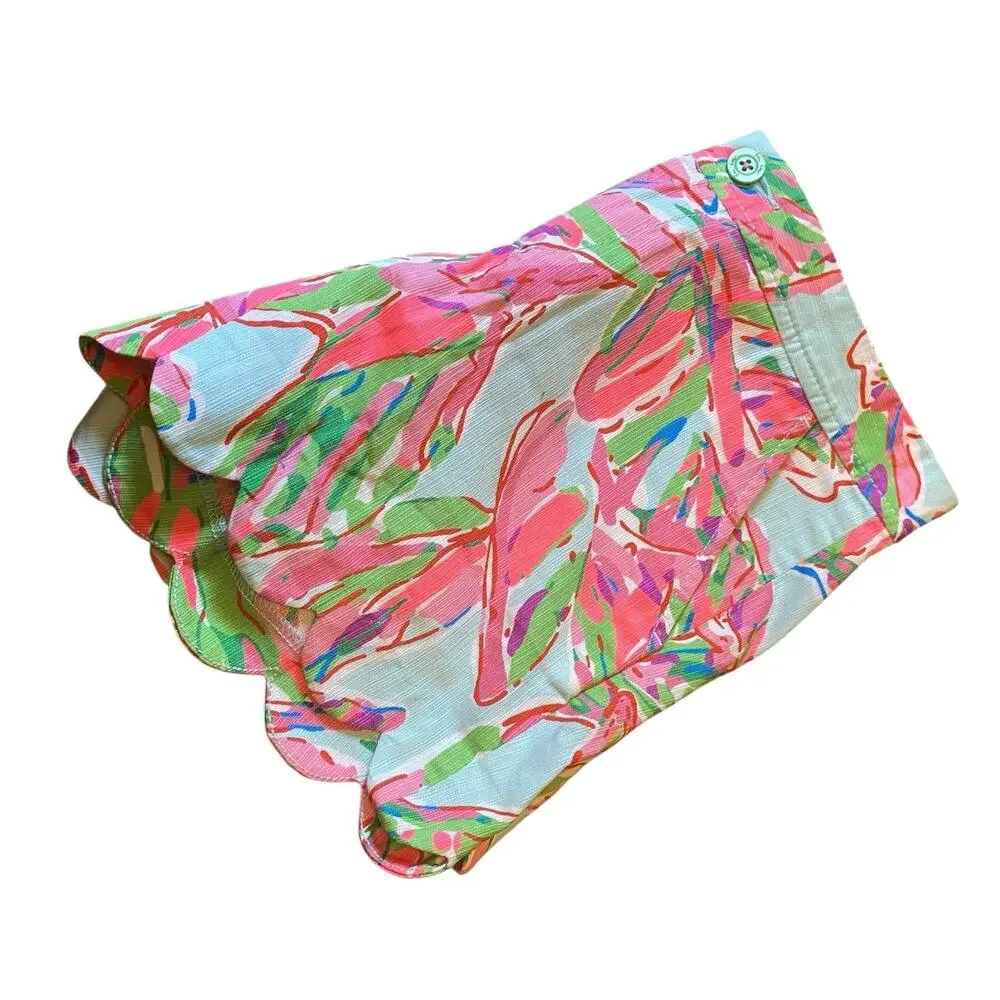 Lilly Pulitzer Buttercup In The Vias Shorts Size 0 Scalloped Edge 5" Inseam - Picture 7 of 13
